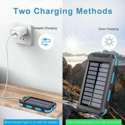 900000mAh Portable Solar Panel Dual USB External Battery Power Bank Pack Charger