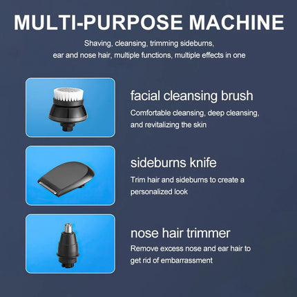 Mens Electric Shaver Razor Wet Dry Rotary Cordless USB Rechargeable Charging