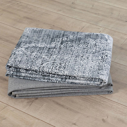 Extra Large Silver Grey Paisley Persian Style Rug, Indoor Household Floor Carpet
