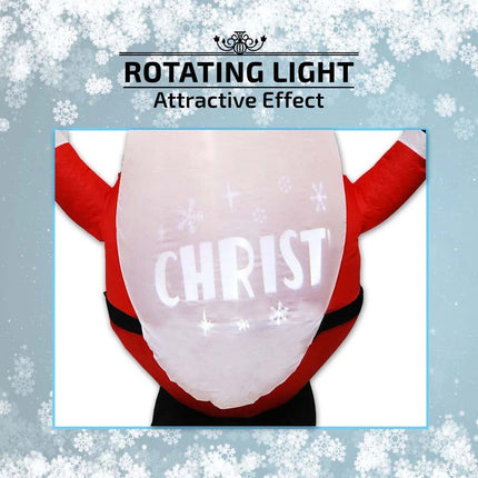 Inflatable Christmas Santa W/ Rotating Light Wave 1.8M Xmas Decoration Outdoor