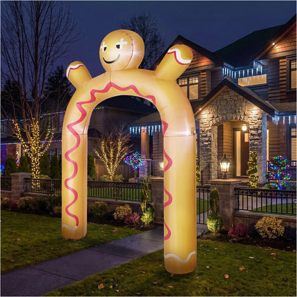 3M Christmas Inflatable Archway Gingerbread Man Arch Xmas LED Lights