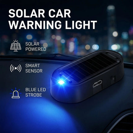 Solar Power Car LED Fake Dummy Alarm Warning Security Anti Theft Flashing Light