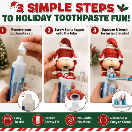 Funny 3D Printed  Santa Claus Toothpaste Topper Decoration for Bathroom