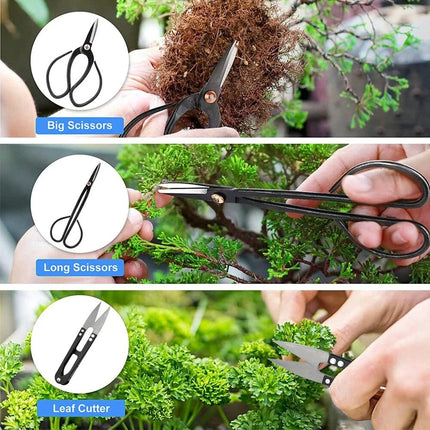 16 Pieces Bonsai Garden Hand Tools Trimming Tools Scissors Set fr Plant Tree Kit