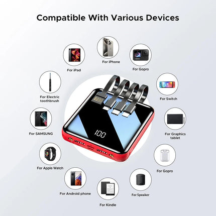 20000mAh Backup External Battery LED Power Bank Pack Fast Charger for Phone 4USB
