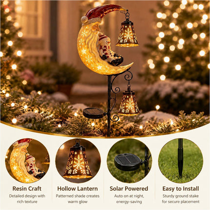 Solar Christmas Santa Snowman Stake Lights Waterproof Outdoor Garden Decor