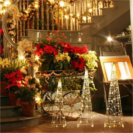 3 PCS Waterfall Christmas Tree Lights LED Fairy Light Outdoor Home Yard Garden