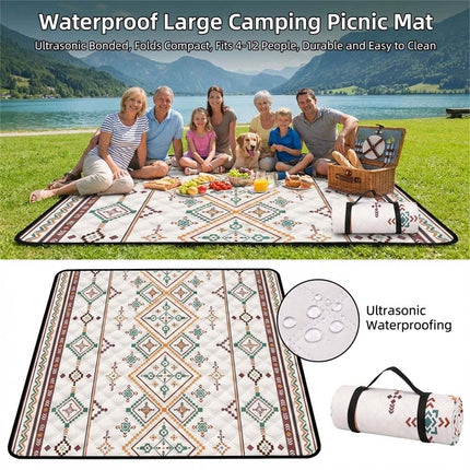Camping Ground Mat Waterproof Foldable Picnic Blanket 79x79 inch Outdoor Pad