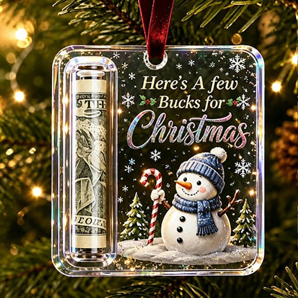 7Pcs Christmas Cash Gift Ornament, Acrylic Christmas Money Holder for Cash