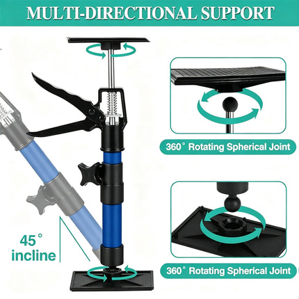 2Pcs Cabinet Jack Support Pole Telescopic Jack Pole Labor-Saving 50-115cm Adjust