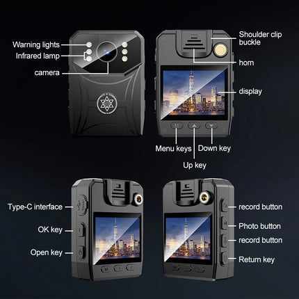 18 Hour 1080P Camcorder Mini Police Body Camera HD 120° Video DVR IR Night Cam