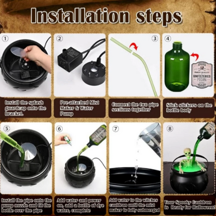 Halloween Decorations Indoor DIY Floating Potion Set with Witches Cauldron