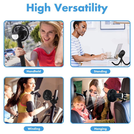 Portable Handheld Cooling Fan Flexible Tripod Clip Desk Bike Adjustable