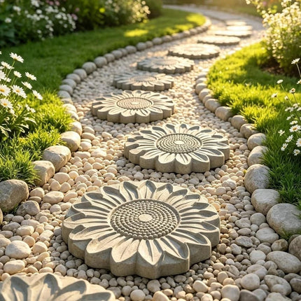 Sunflower Stepping Stone Mold Concrete Mold Stepping Stone Garden Path Decor