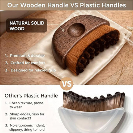 1Pcs Lymphatic Contour Face Brush - Wooden Dry Face Brush for Christmas Gifts