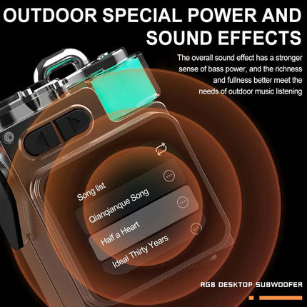 Wireless Bluetooth Speaker with LED Display Screen 360° Stereo Smart App Control