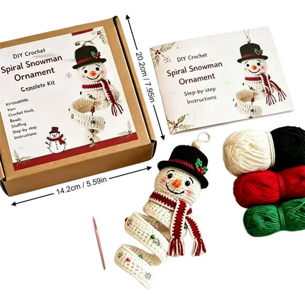 Crochet Christmas Tree Spiral Ornament DIY Kit Christmas Tree Crochet Craft Kit Snowman