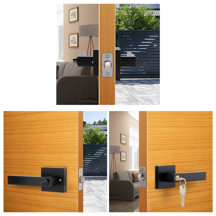 Entrance Door Handle Set Keyed Entry Lock Knob Privacy Passage Bedroom Bath
