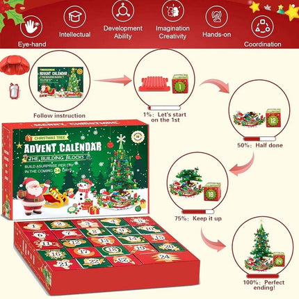 Advent Calendar 24 Days Xmas Countdown Gift Christmas Tree Building Toy Set ST-21