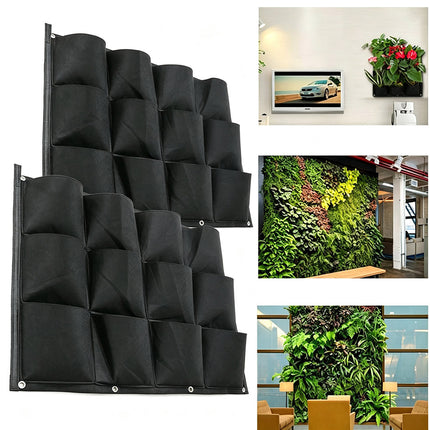 2PCS 12-Pocket Vertical Wall Planter Bags, Hanging Herb Plant Grow Bags for Home Decor
