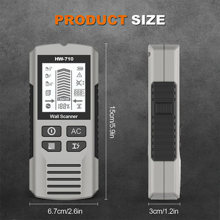 Wall Stud Finder Handheld Detector for Metal, Wood and AC Wire