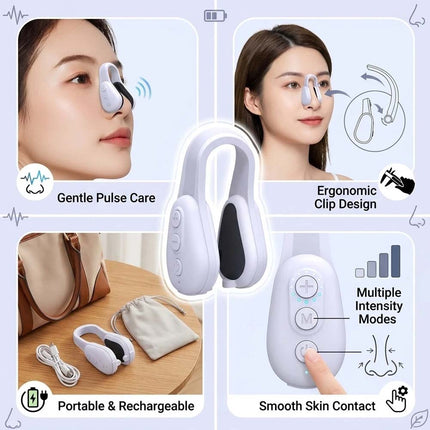 Microcurrent Nose Massager Clip USB Rechargeable Silicone Facial Care Tool