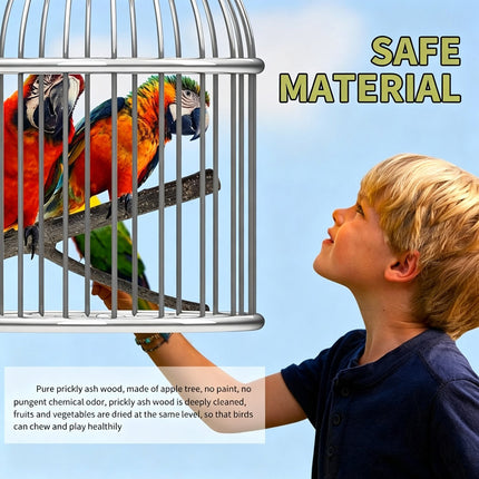 8PCS Natural Wooden Bird Perch Stand Branch, Parrot Cage Perch for Cockatiels Budgies