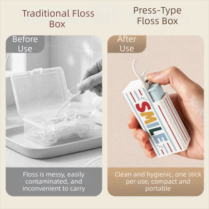 Plastic Dental Floss Pick Dispenser Floss Stick Storage Box Restaurant   White Blue