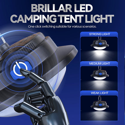 Brillar Camping Pendant Light LED Lantern Tent Lamp Battery 3 Lighting Modes
