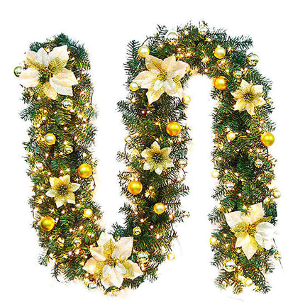 2.7m Christmas LED Garland String Fairy Lights 40cm Xmas Wreath Tree