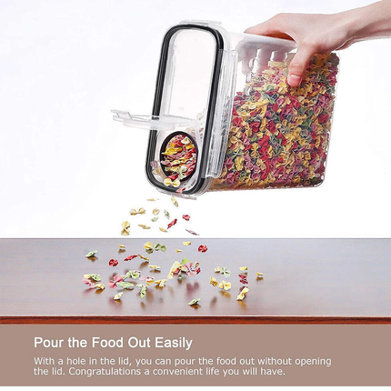 6 Food Airtight Containers Set with Lid Organizer Cereal Dried Food Storage Jar