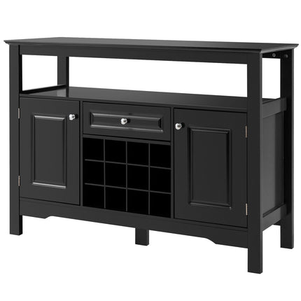 Kitchen Sideboard Storage Cabinet Shelf Display Wine Rack Console Table Black