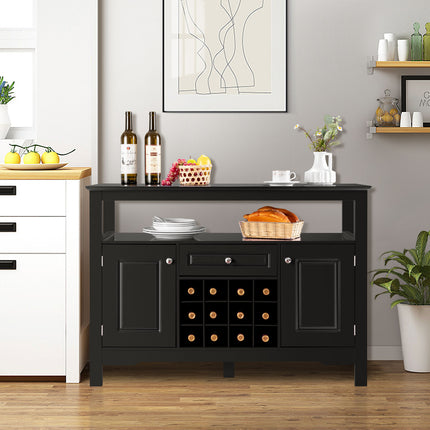 Kitchen Sideboard Storage Cabinet Shelf Display Wine Rack Console Table Black