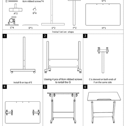 Adjustable Laptop Table Standing Foldable Desk Side Table