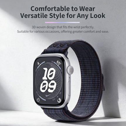 For Apple Watch Nike Sport Loop Band Nylon Strap iWatch 42mm 46mm S11 SE Ultra Indigo