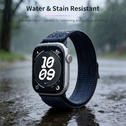 For Apple Watch Nike Sport Loop Band Nylon Strap iWatch 42mm 46mm S11 SE Ultra Indigo