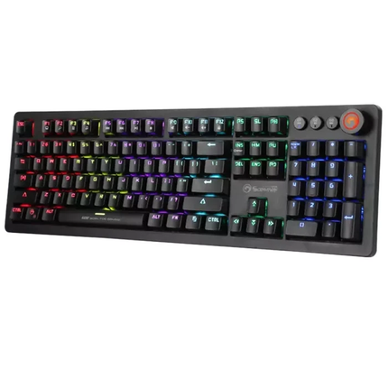 LED Mechanical PC Gaming Keyboard Rainbow Backlit RGB 107Keys Blue Switch
