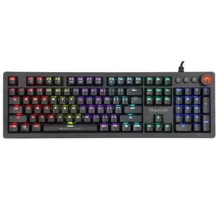 LED Mechanical PC Gaming Keyboard Rainbow Backlit RGB 107Keys Blue Switch