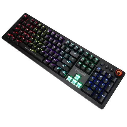 LED Mechanical PC Gaming Keyboard Rainbow Backlit RGB 107Keys Blue Switch