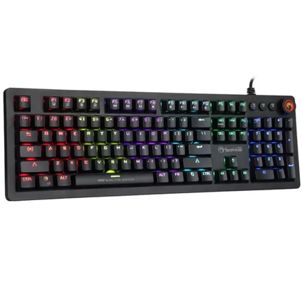 LED Mechanical PC Gaming Keyboard Rainbow Backlit RGB 107Keys Blue Switch
