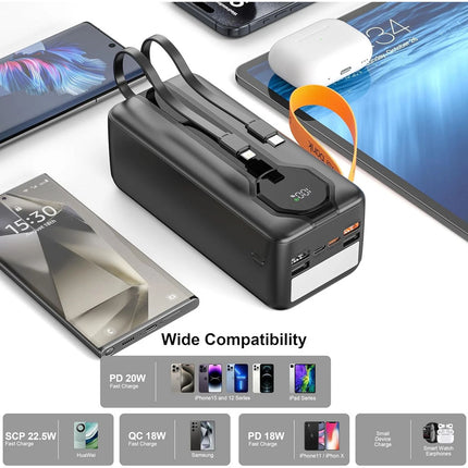 Large Capacity Bank Power Portable Fast Charger Battery 4 USB Phone Heavy Duty - Image 3