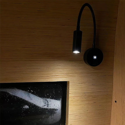LED Gooseneck Wall Lamp Caravan Spotlight Bedside Reading Light 12V   (Black) - Image 5