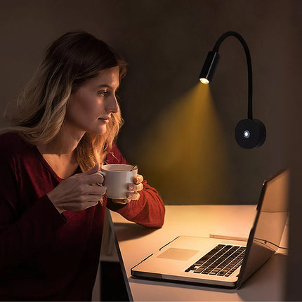 LED Gooseneck Wall Lamp Caravan Spotlight Bedside Reading Light 12V   (Black) - Image 6
