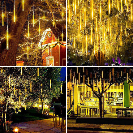 Christmas LED Solar String Lights Falling Rain Drop Icicle White