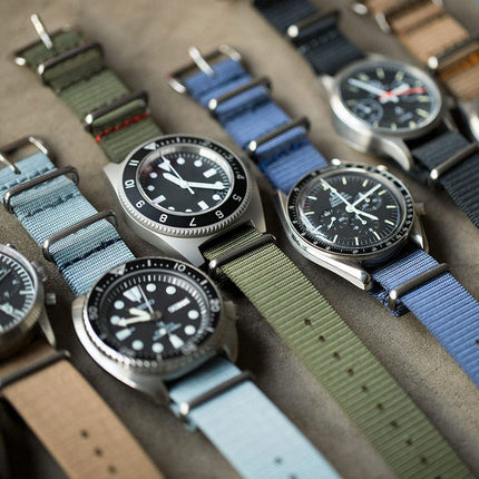 Breathable Watch Straps for NATO Style Wristwatches Band Black