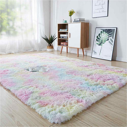 Rainbow 200cm x 230cm Soft Plush Floor Carpet Rug Mat Living Room Bedroom