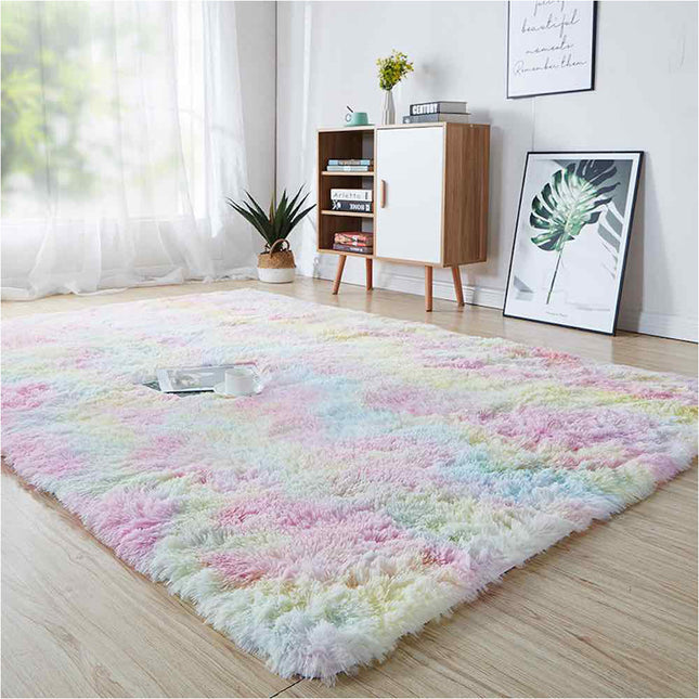 Rainbow 200cm x 230cm Soft Plush Floor Carpet Rug Mat Living Room Bedroom