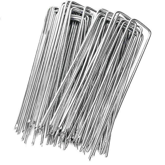 100 Pcs Artificial Grass Pins for Securely Fixing Synthetic Grass Galvanized Steel Pins