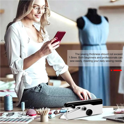 Portable Mini Handheld Cordless Sewing Machine Hand Held Thread Stitch Clothes - Image 3