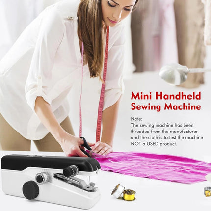 Portable Mini Handheld Cordless Sewing Machine Hand Held Thread Stitch Clothes - Image 4